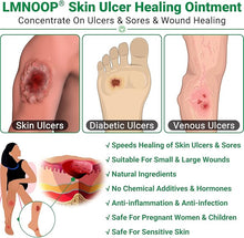 Load image into Gallery viewer, LMNOOP® Skin Ulcer Healing Ointment, for Foot & Leg Ulcers, Sores, Varicose Ulcers, Stasis Ulcers, Bedsores, Cuts, Burns, Skin Infections, Natural Ingredients Deep Wound Healing Ointment